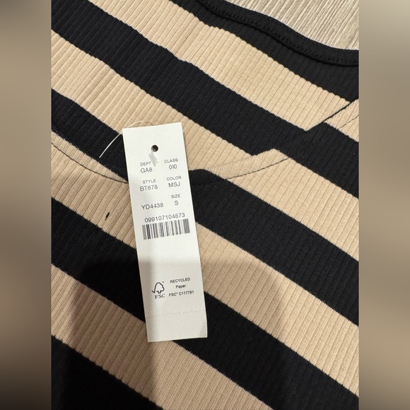 J. Crew Vintage Rib Cropped Scoopback Tee in Stripe - Picture 5 of 7